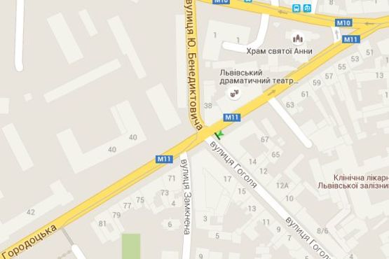 Схема рекламної площини за адресою Городоцька вул., 67 - Миколи Гоголя вул. (від центру)