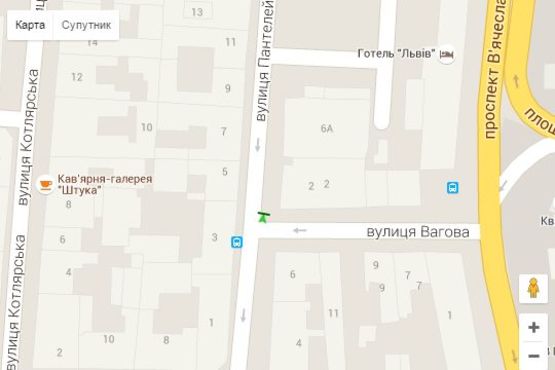 Схема рекламной плоскости по адресу Пантелеймона Куліша вул. - Вагова вул. (від центру)