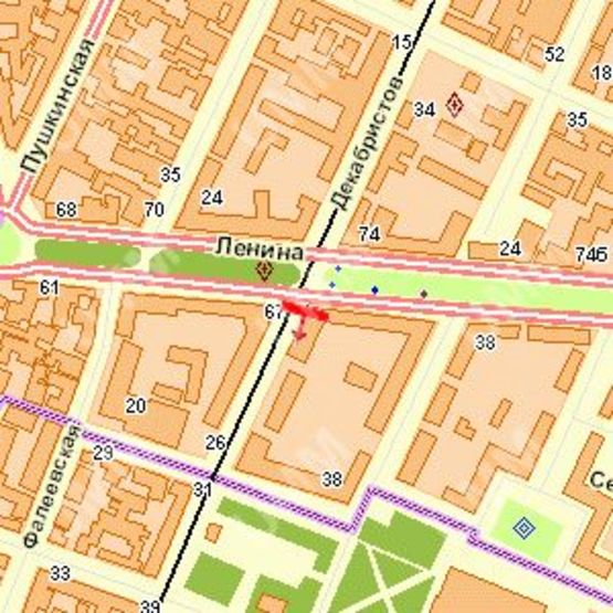 Схема рекламной плоскости по адресу Декабристів (Центральний р-н) вул. - Леніна просп.