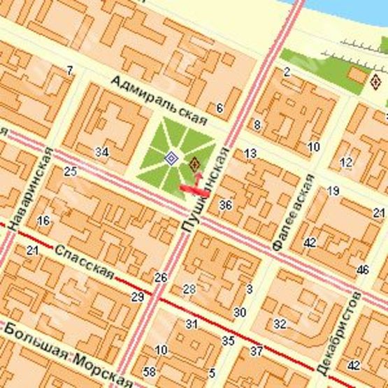 Схема рекламной плоскости по адресу Пушкінська вул. - Нікольська вул.