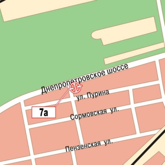 Схема рекламной плоскости по адресу Днепровское шоссе  (Днепропетровское шоссе) (район АТС 72), на светофоре, АЗС "Vesta", направл из города