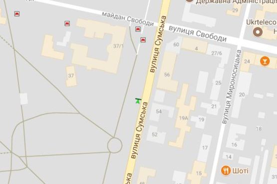 Схема рекламной плоскости по адресу Сумська вул., 37 (№1)