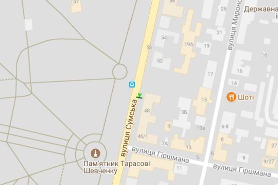 Схема рекламной плоскости по адресу Сумська вул., 48