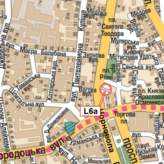 Схема рекламной плоскости по адресу Черновола просп, 99, (парк 700-лет Львова, маркет "Арсен", ПравексБанк, ПриватБанк, магазин строй.материалов), в направл. ул. Варшавской