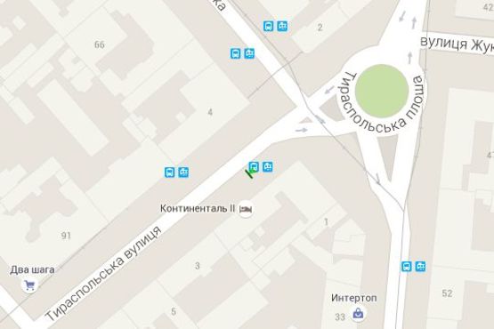 Схема рекламной плоскости по адресу Тираспольська вул., 1 - Преображенська вул. (остановка)