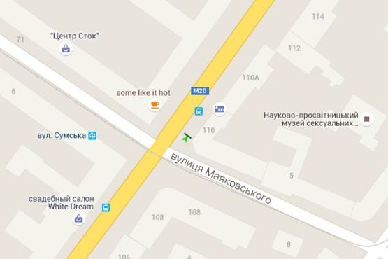 Схема рекламной плоскости по адресу Сумська вул. - Маяковського вул.