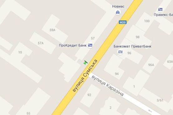 Схема рекламної площини за адресою Сумська вул., 59 (№1)