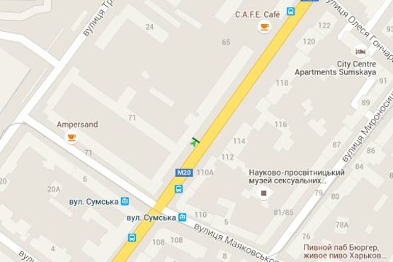 Схема рекламної площини за адресою Сумська вул., 73