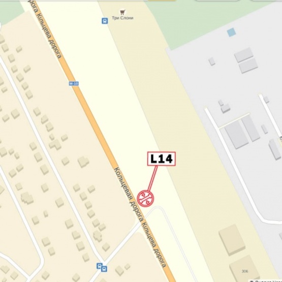 Схема рекламной плоскости по адресу Городоцкая ул., 302, левая ("Эпицентр", "МЕТРО", АЗС "Атмосфера Центр", ресторан "Пицца на дровах", мебельный салон "Три слона", въезд к автосалонам "Хонда", "Тойота"), в направл. ул. Городоцкой