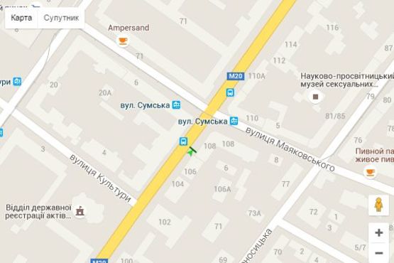 Схема рекламной плоскости по адресу Сумська вул., 106