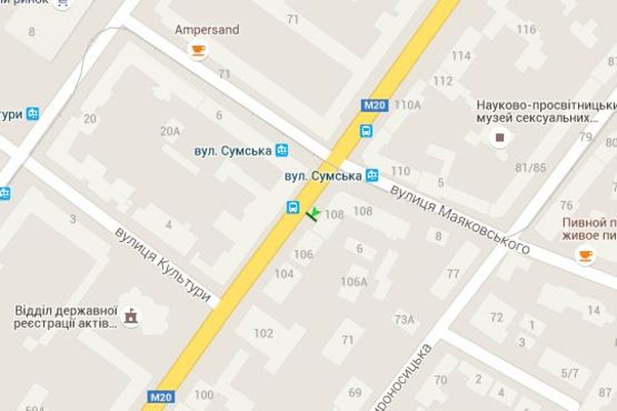 Схема рекламной плоскости по адресу Сумська вул., 106