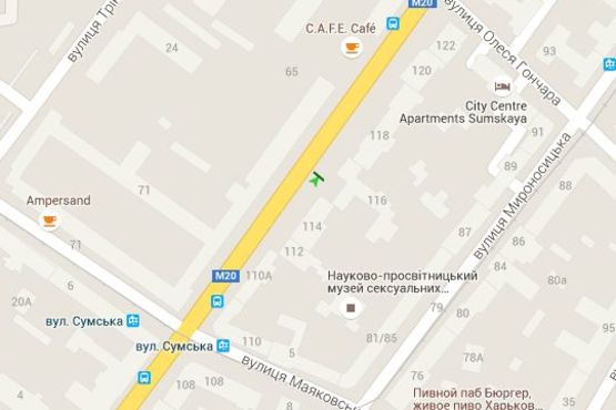 Схема рекламної площини за адресою Сумська вул., 116