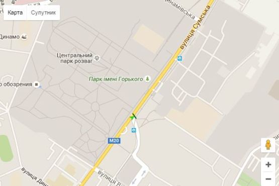 Схема рекламной плоскости по адресу Сумська вул. - 1-го Травня пл.