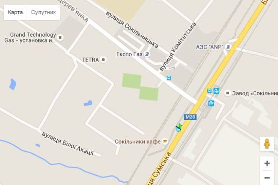 Схема рекламной плоскости по адресу Сумська вул. - Дерев`янка вул., (зупинка)