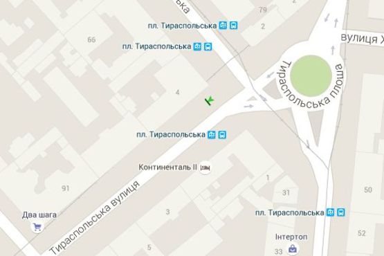 Схема рекламної площини за адресою Тираспольська вул., 2 - Тираспольська пл. - Ніжинська вул.