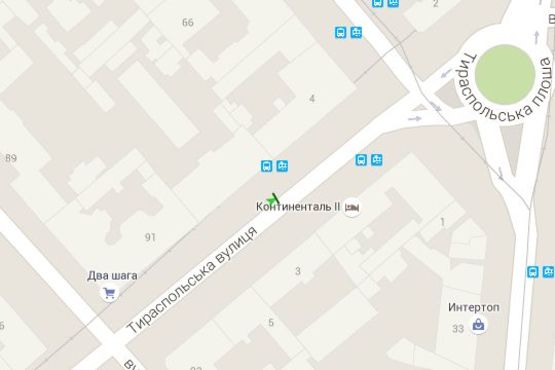 Схема рекламной плоскости по адресу Тираспольська вул., 4 (остановка)