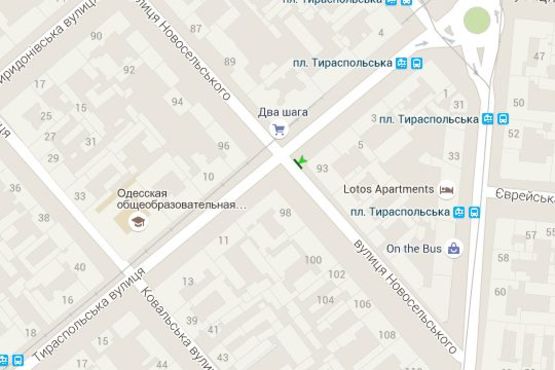 Схема рекламної площини за адресою Тираспольська вул., 7 - Новосільського вул., 93