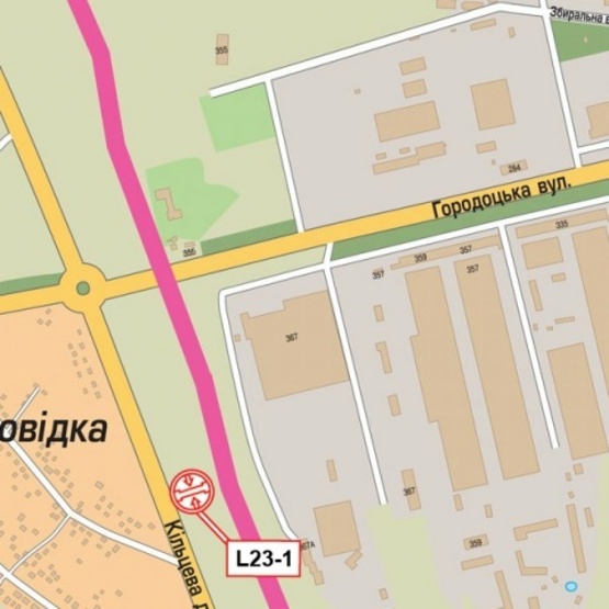 Схема рекламной плоскости по адресу Кольцевая дорога, (500м в направл. "Эпицентра", ТЦ "МЕТРО", отель "Явір", АЗС "УкрНАФТА"), в сторону ул. Городоцкой