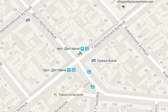 Схема рекламної площини за адресою Тираспольська вул., 20 - Дьогтярна вул. (остановка)