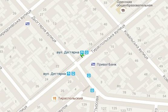 Схема рекламної площини за адресою Тираспольська вул., 20 - Дьогтярна вул. (остановка)