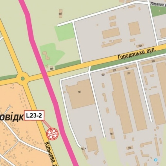 Схема рекламной плоскости по адресу Кольцевая дорога, (500м в направл. "Эпицентра", ТЦ "МЕТРО", отель "Явір", АЗС "УкрНАФТА"), в сторону ул. Стрийской