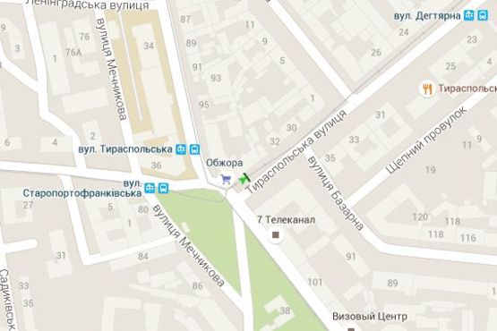 Схема рекламної площини за адресою Тираспольська вул., 34 - Старопортофранківська вул., 97 - Колонтаєвська вул. (остановка)