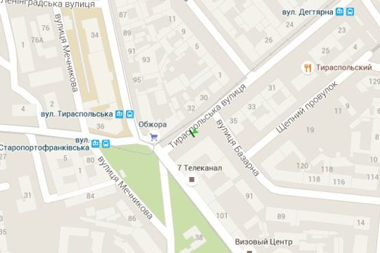 Схема рекламної площини за адресою Тираспольська вул. - Базарна вул., 95 (остановка)