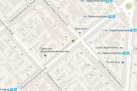 Схема рекламной плоскости по адресу Тираспольська вул. - Новосільського вул., 96