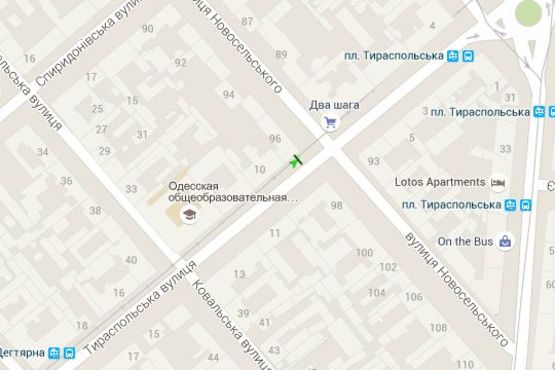 Схема рекламної площини за адресою Тираспольська вул. - Новосільського вул., 96