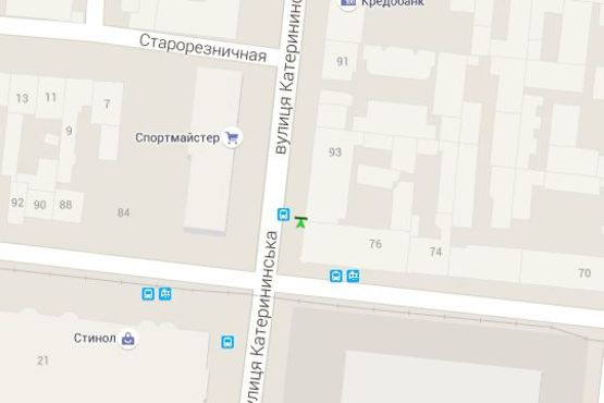 Схема рекламной плоскости по адресу Єкатеринінська вул., 88/90 - Пантелеймонівська вул.