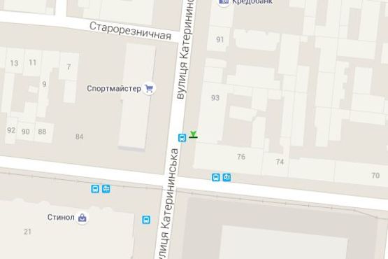 Схема рекламной плоскости по адресу Єкатеринінська вул., 88/90 - Пантелеймонівська вул.