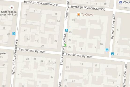 Схема рекламної площини за адресою Пушкінська вул., 29 - Єврейска вул.