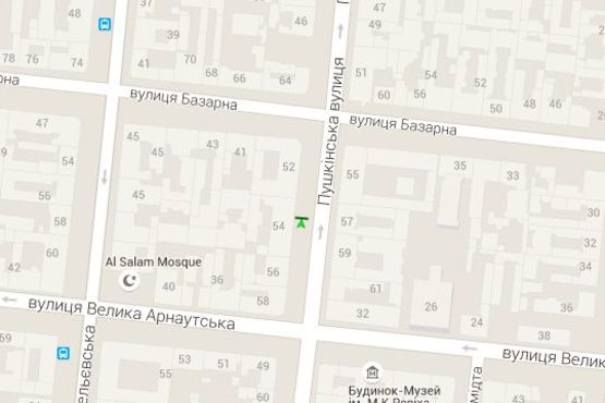 Схема рекламної площини за адресою Пушкінська вул., 54