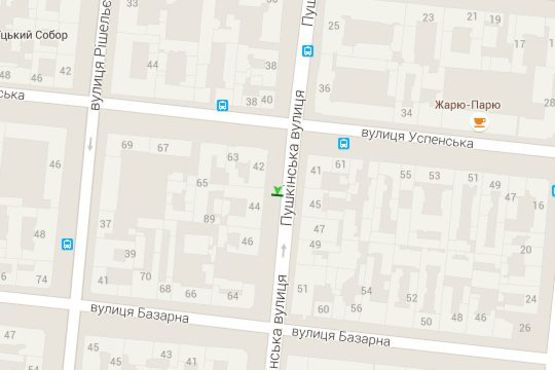 Схема рекламної площини за адресою Пушкінська вул., 44