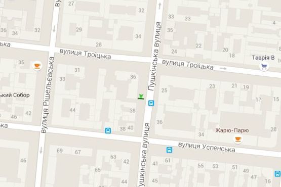 Схема рекламної площини за адресою Пушкінська вул., 36