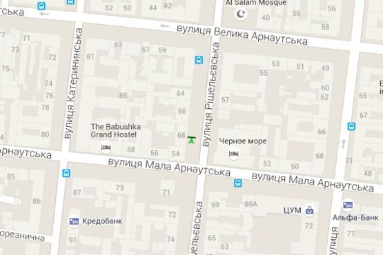 Схема рекламної площини за адресою Ришел'євська вул., 68 (направл від залізн. вокзала)