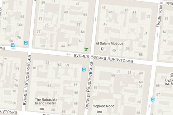 Схема рекламной плоскости по адресу Ришел'євська вул., 60 - Велика Арнаутська вул. (направл від залізн. вокзала)