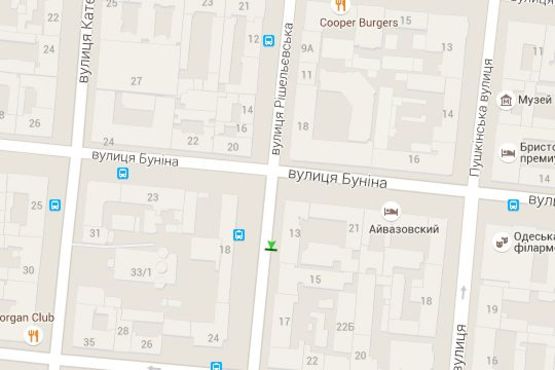 Схема рекламной плоскости по адресу Ришел'євська вул., 13 (направ на залізн. вокзал)