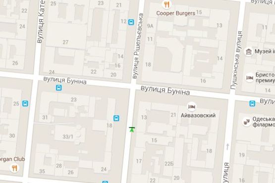 Схема рекламної площини за адресою Ришел'євська вул., 13 (направ від залізн. вокзала)