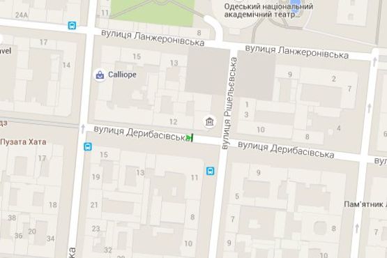 Схема рекламной плоскости по адресу Дерибасівска вул., 12