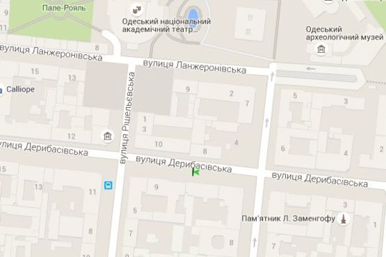 Схема рекламної площини за адресою Дерибасівска вул., 7