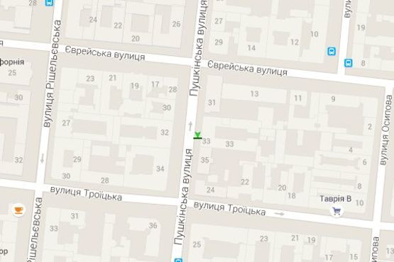 Схема рекламної площини за адресою Пушкінська вул., 33