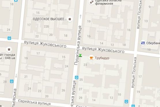 Схема рекламної площини за адресою Пушкінська вул., 23 - Жуковського вул.