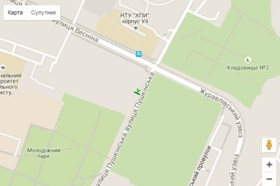 Схема рекламной плоскости по адресу Пушкінська вул., 83 (зупинка)