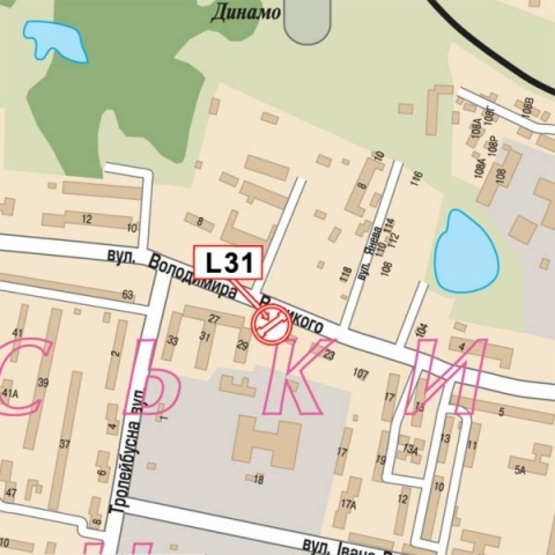 Схема рекламной плоскости по адресу Великого В. ул., 25, (АЗС "УкрНАФТА", кафе "Аякси", "Автодорожник"), в направл. ул. Стрыйской