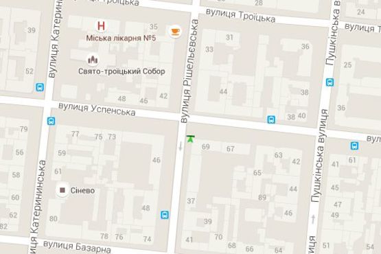 Схема рекламної площини за адресою Ришел'євська вул., 35 - Успенська вул., 69