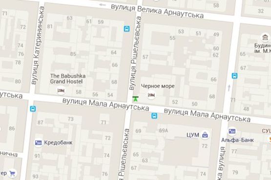 Схема рекламной плоскости по адресу Ришел'євська вул., 59 - Мала Арнаутська вул.