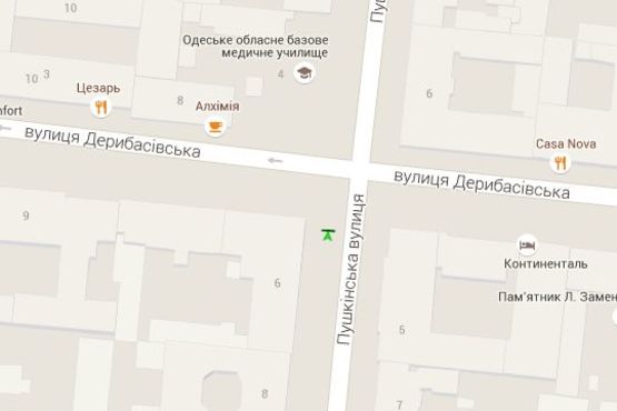 Схема рекламної площини за адресою Пушкінська вул., 6 - Дерибасівска вул.