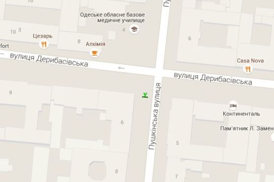 Схема рекламної площини за адресою Пушкінська вул., 6 - Дерибасівска вул.