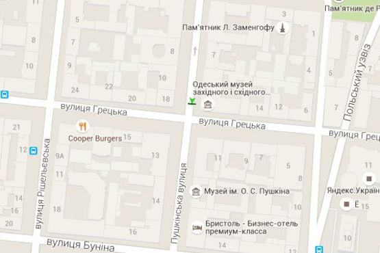 Схема рекламной плоскости по адресу Пушкінська вул., 9 - Гречеська вул.